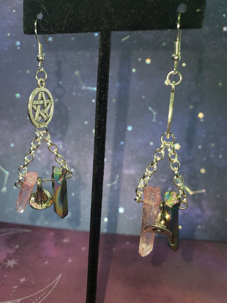 Witch hat/crystal Earrings