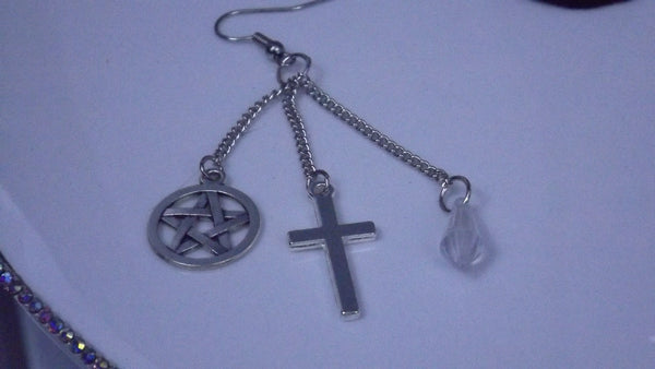 Witchy Cross Dangle Earrings